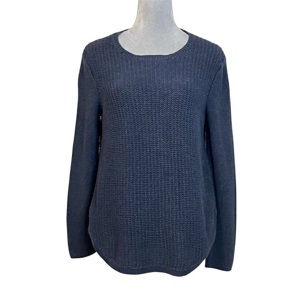 J. Jill Women's Crewneck Pullover Sweater Blue S Casual Knit Cozy Fall
